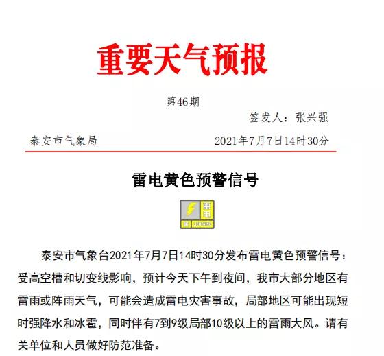 今天晚些時候，雷電+大風(fēng)+冰雹來襲泰安！下班快回家